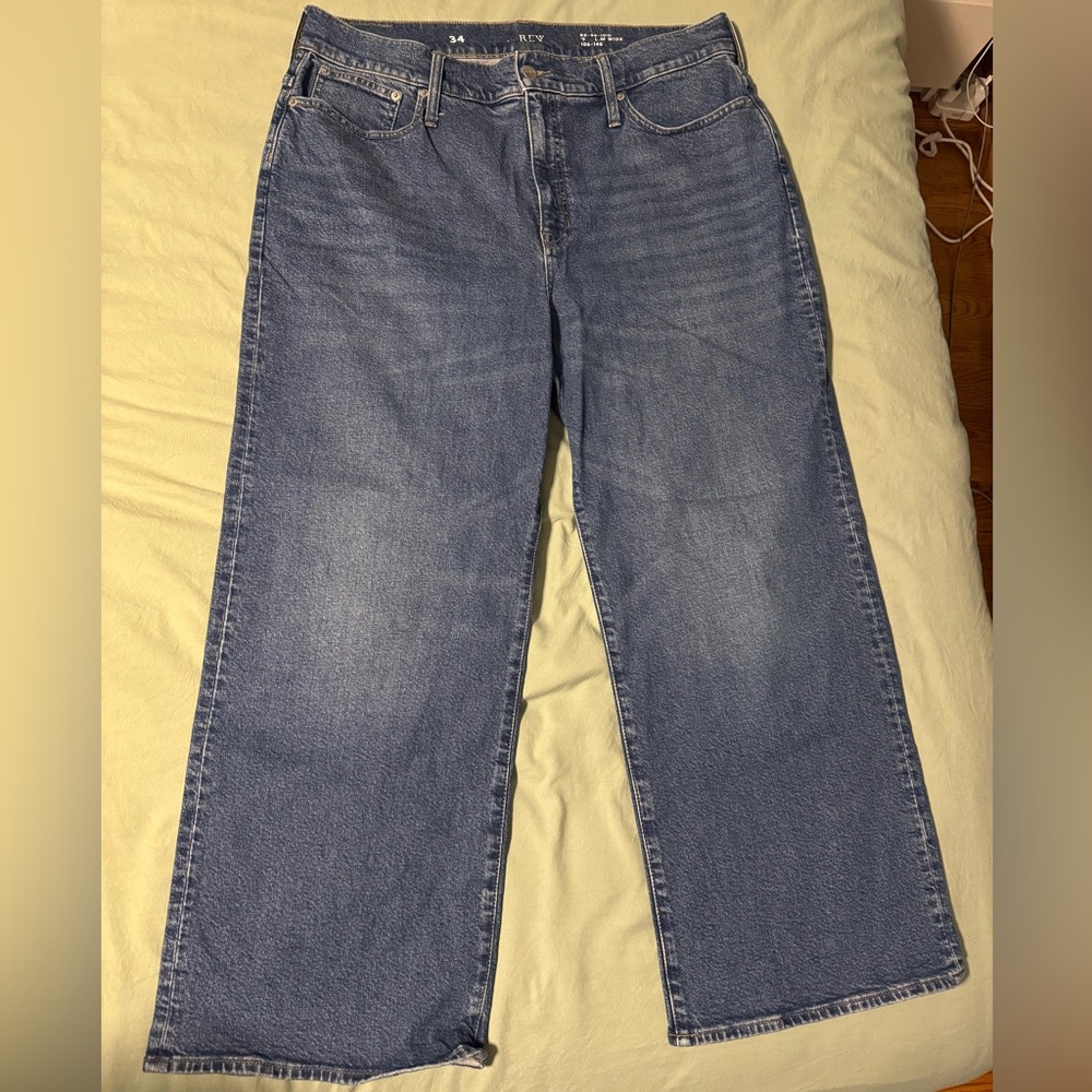 J. Crew Medium Blue Wash Slim Wide Leg Women's Jeans